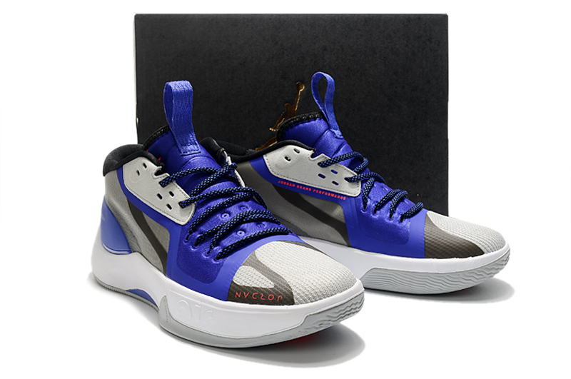 2022 Jordan Separate PF Grey Blue White Shoes